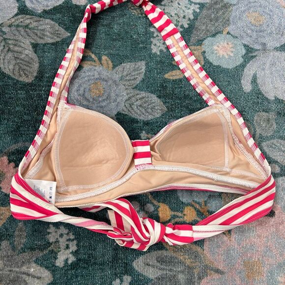 Lands’ End Bikini Swimsuit Skirt Skort Bottoms Pink Stripe Bathing Suit 6 4 Swim - Picture 8 of 13